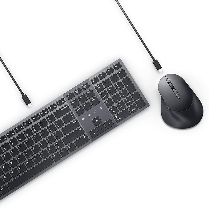 Clavier et Souris sans fil AZERTY - DELL KM900 - Recharge USB sur batterie